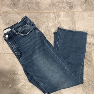 Vervet straight ankle cropped blue jeans